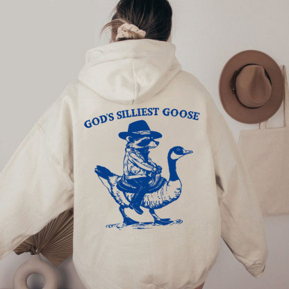 God's Silliest Goose Christian Washed Hoodie