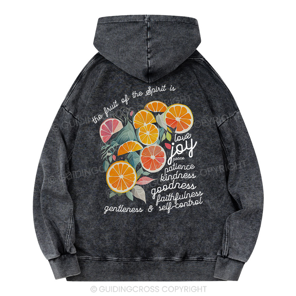 The Fruit Of The Spirit Is Love Christian Washed Hoodie