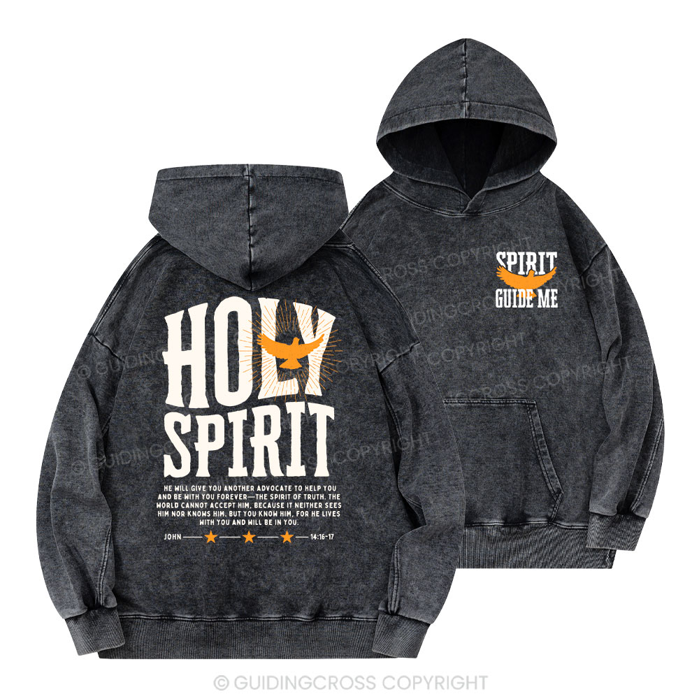 Spirit Guide Me Christian Washed Hoodie