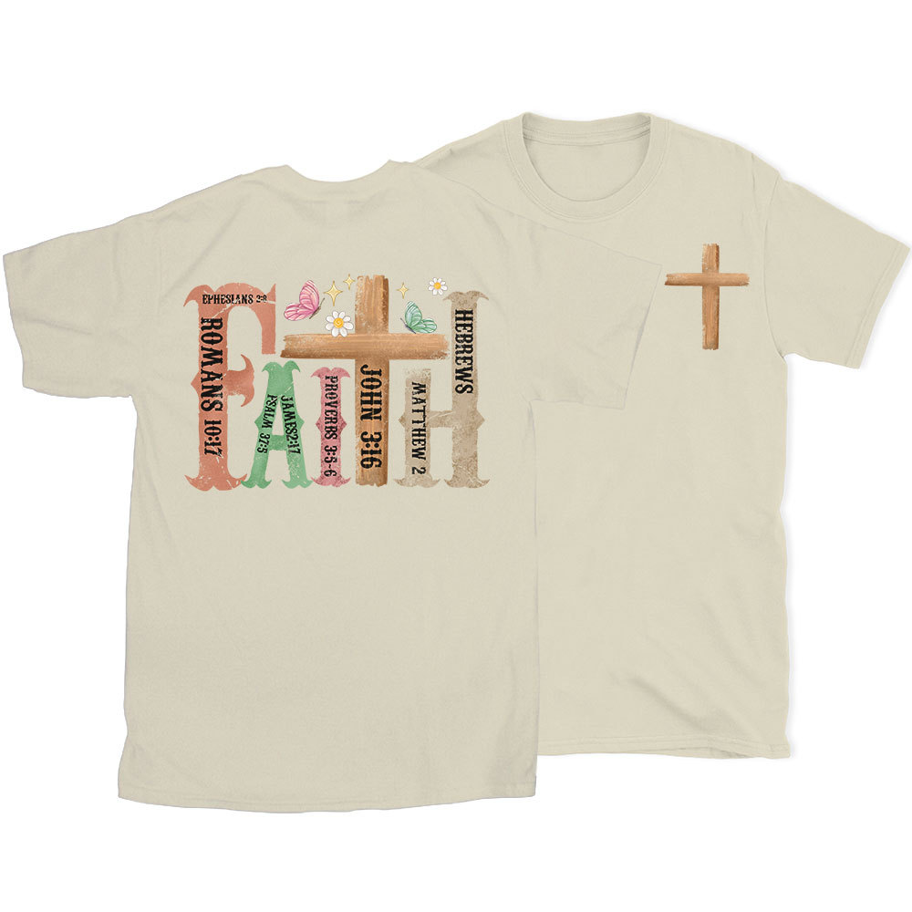Retro Faith Cross Christian T-Shirt