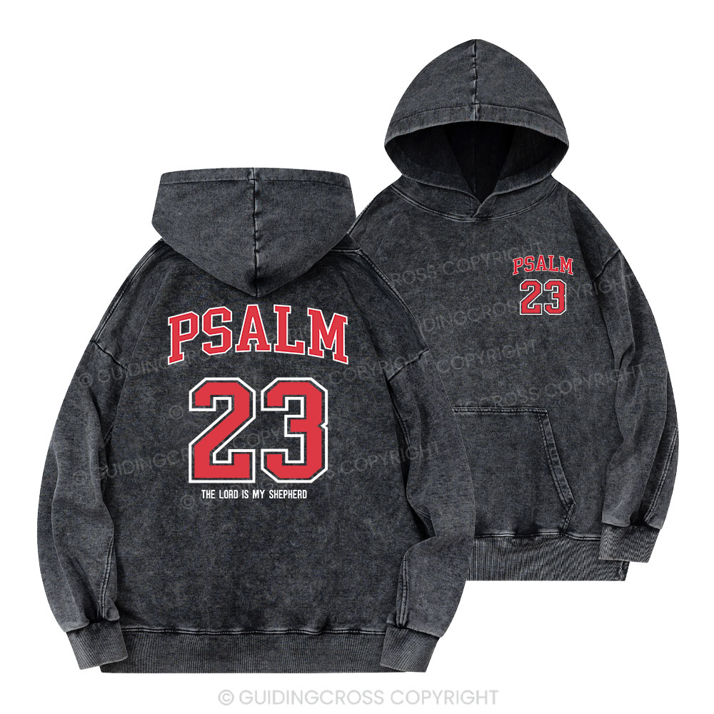 Psalm 23 Christian Washed Hoodie