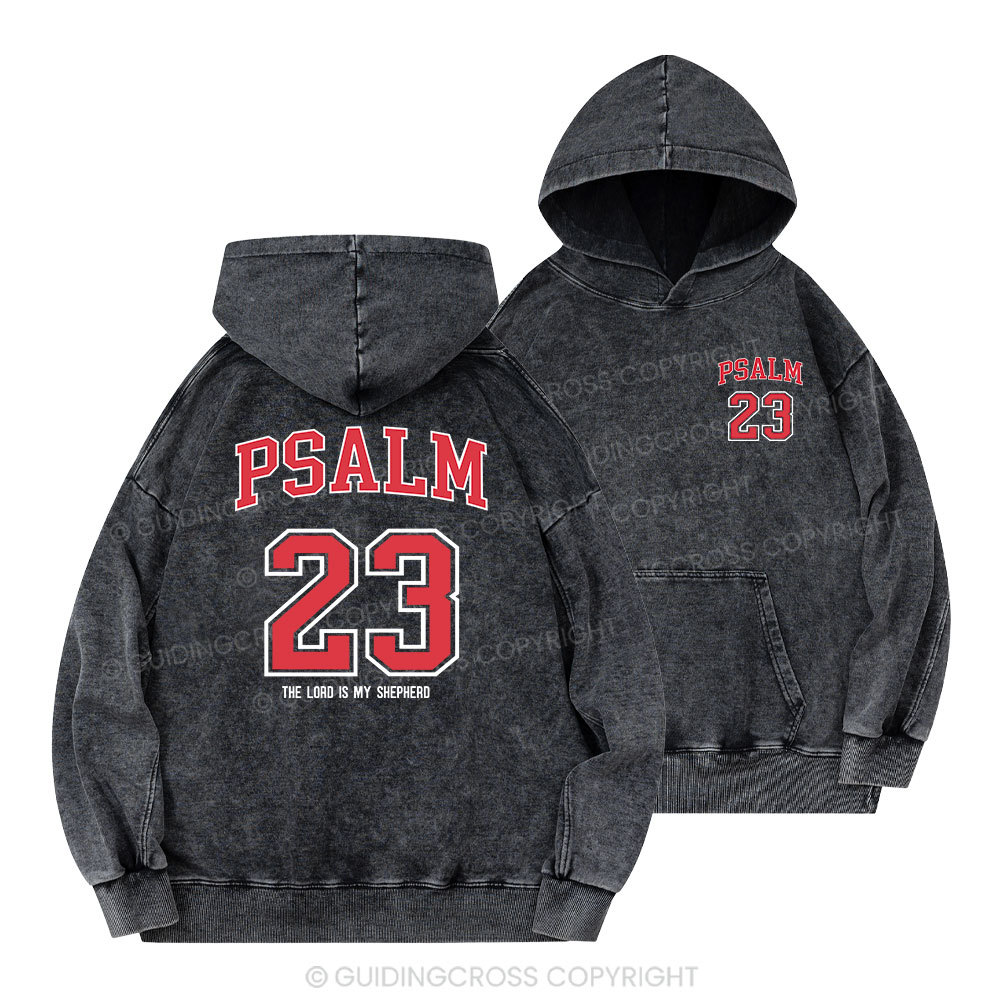 Psalm 23 Christian Washed Hoodie