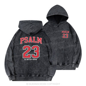 Image of Psalm 23 Christian Washed Hoodie