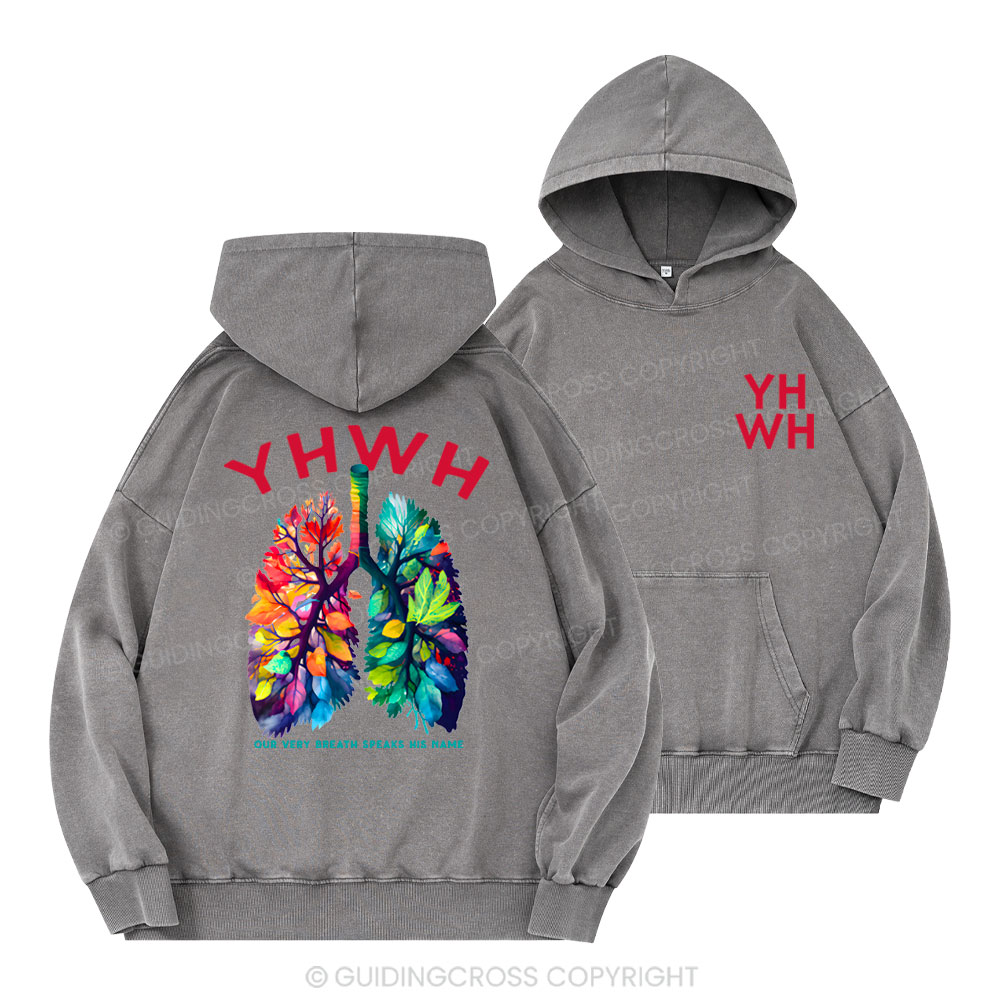 YHWH Leaf Christian Washed Hoodie