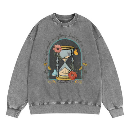 He Has Made Everything Beauty Christian Washed Sweatshirt