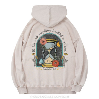 He Has Made Everything Beauty Christian Washed Hoodie