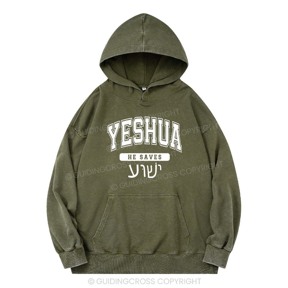 Yeshua Christian Washed Hoodie 