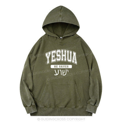 Yeshua Christian Washed Hoodie 