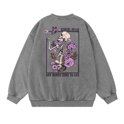 Dry Bones Come To Life Christian Washed Sweatshirt