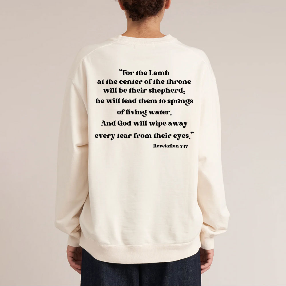 My Hope Is In The Lamb Christian Washed Sweatshirt