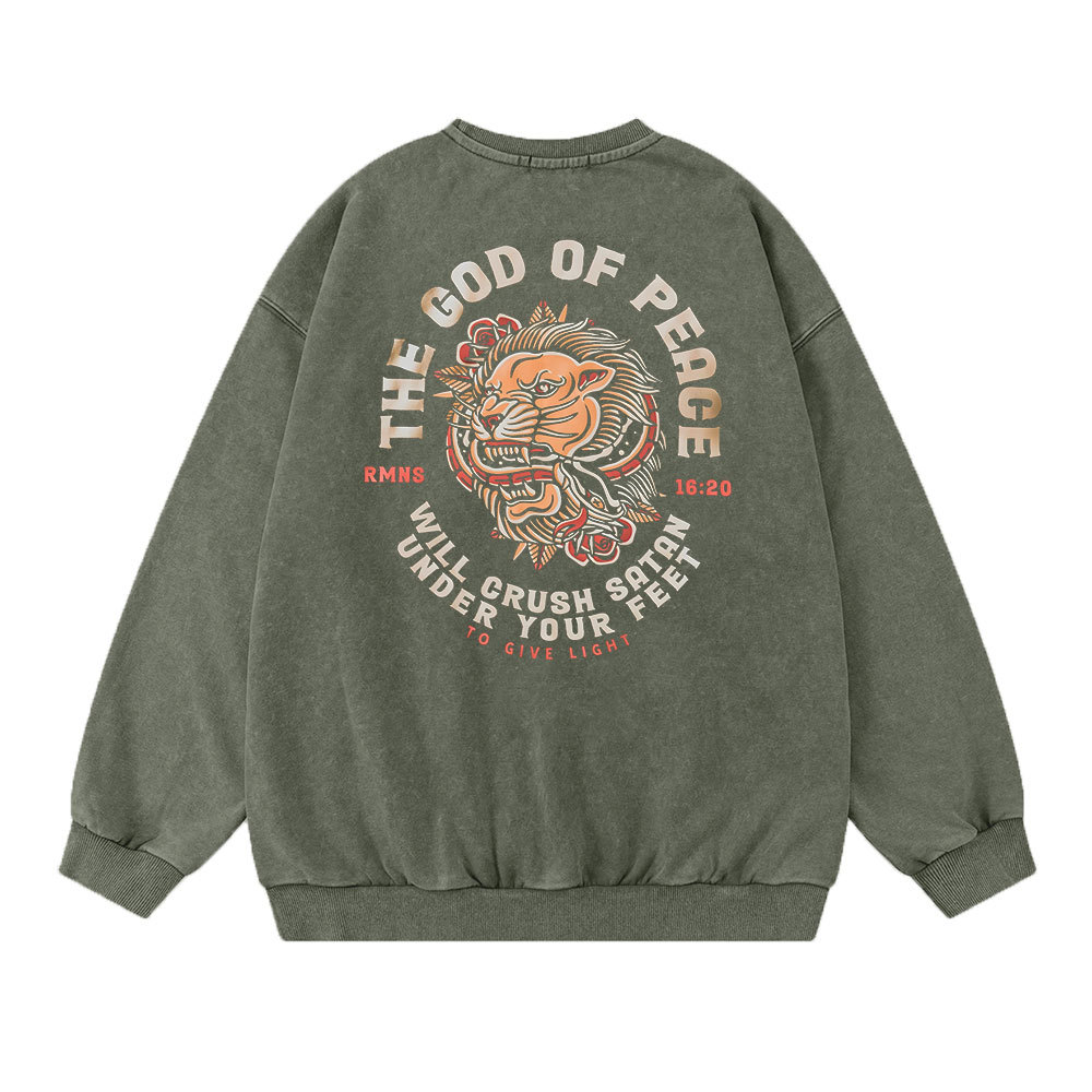 The God Of Peace Christian Washed Sweatshirt