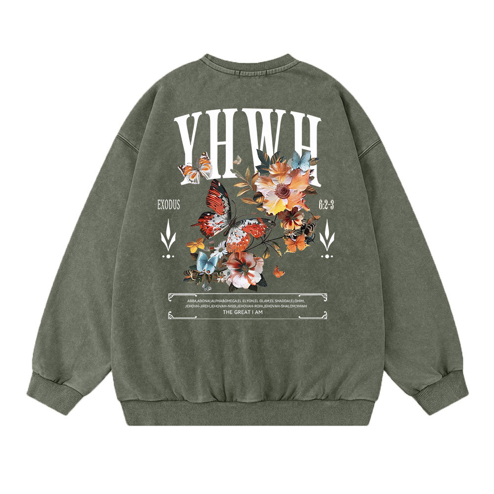 YHWH Christian Washed Sweatshirt
