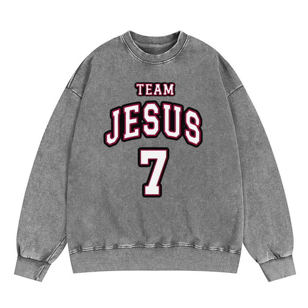 Jesus Team Christian Washed Sweatshirt