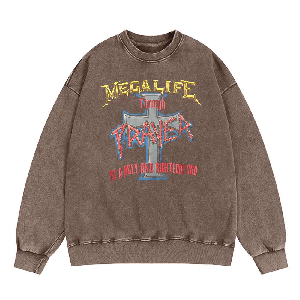 Prayer Christian Washed Sweatshirt