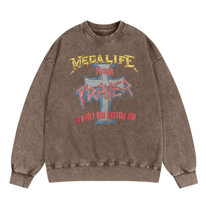 Prayer Christian Washed Sweatshirt