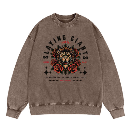 Slaying Giants Christian Washed Sweatshirt