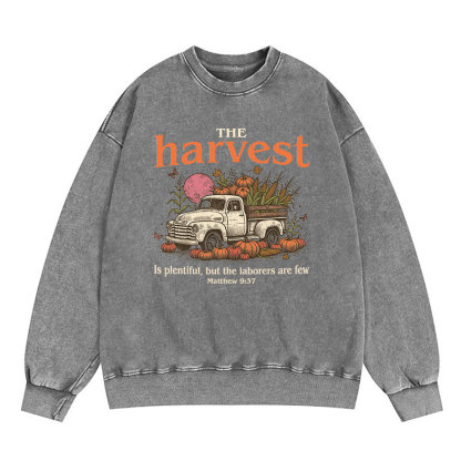 The Harvest Is Plentiful Christian Washed Sweatshirt
