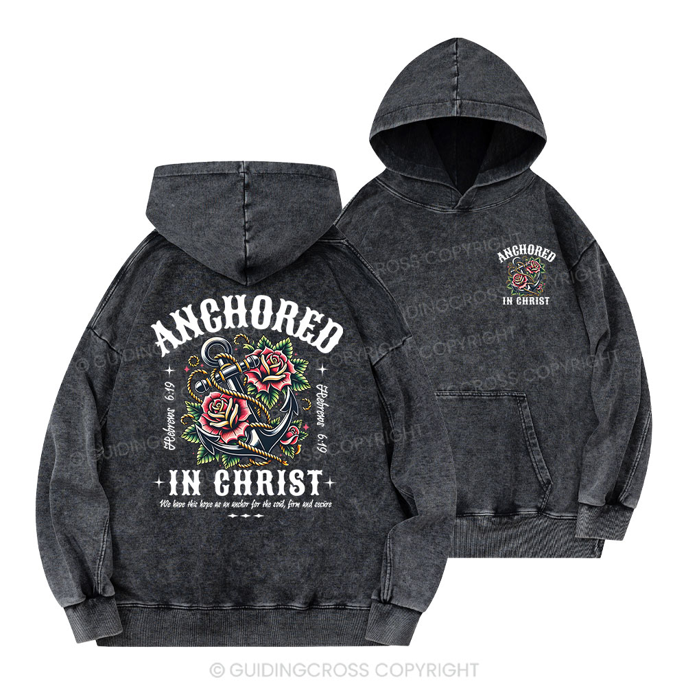 Anchored Christian Washed Hoodie