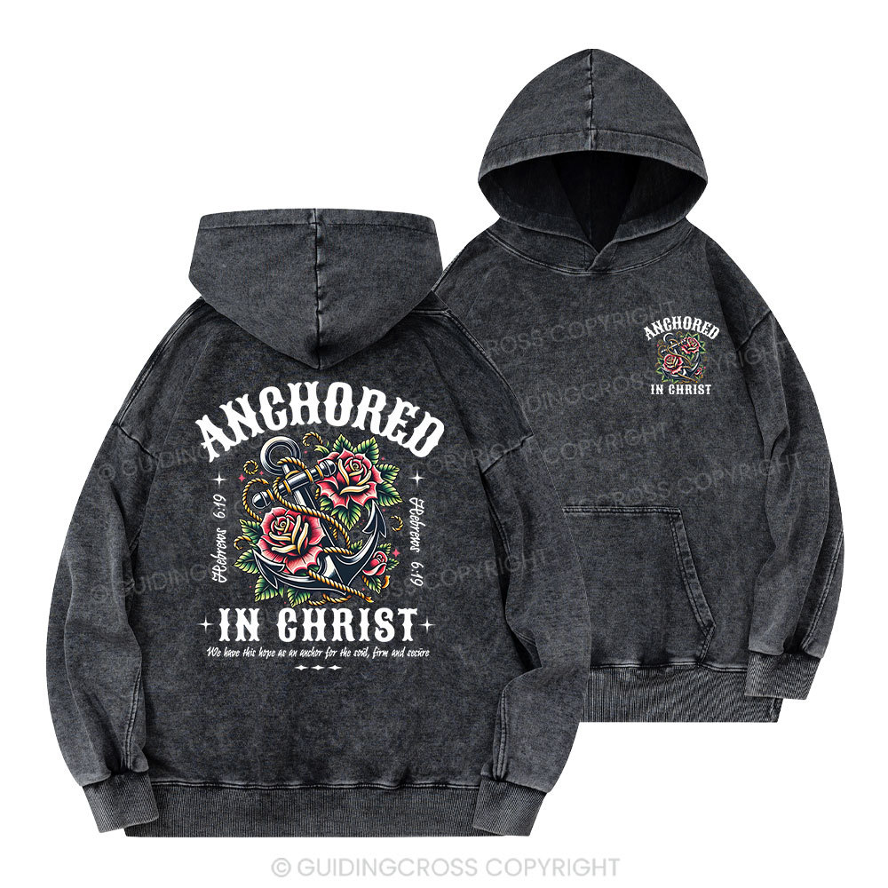 Anchored Christian Washed Hoodie