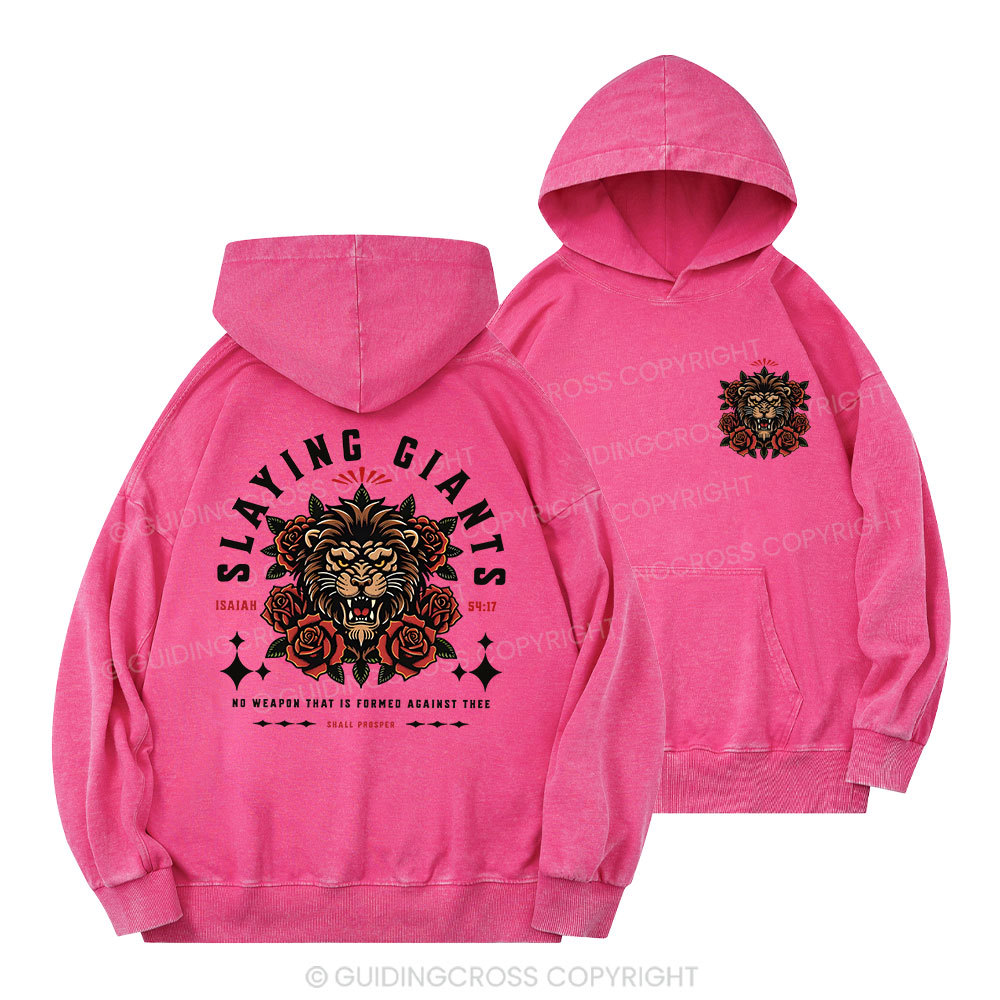 Slaying Giants Christian Washed Hoodie