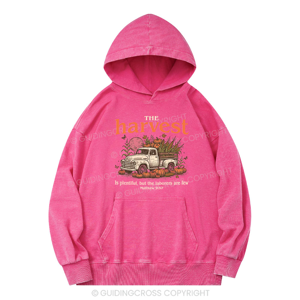 The Harvest Is Plentiful Christian Washed Hoodie