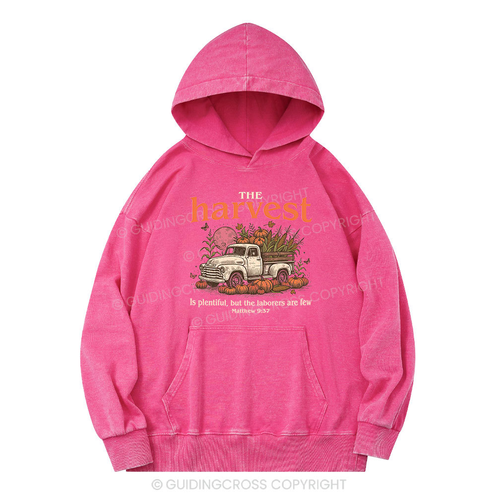 The Harvest Is Plentiful Christian Washed Hoodie