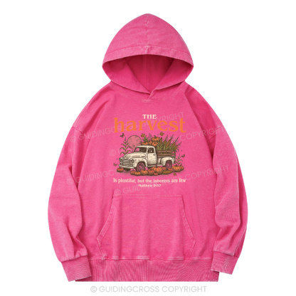 The Harvest Is Plentiful Christian Washed Hoodie