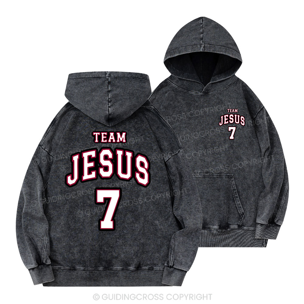 Jesus Team Christian Washed Hoodie
