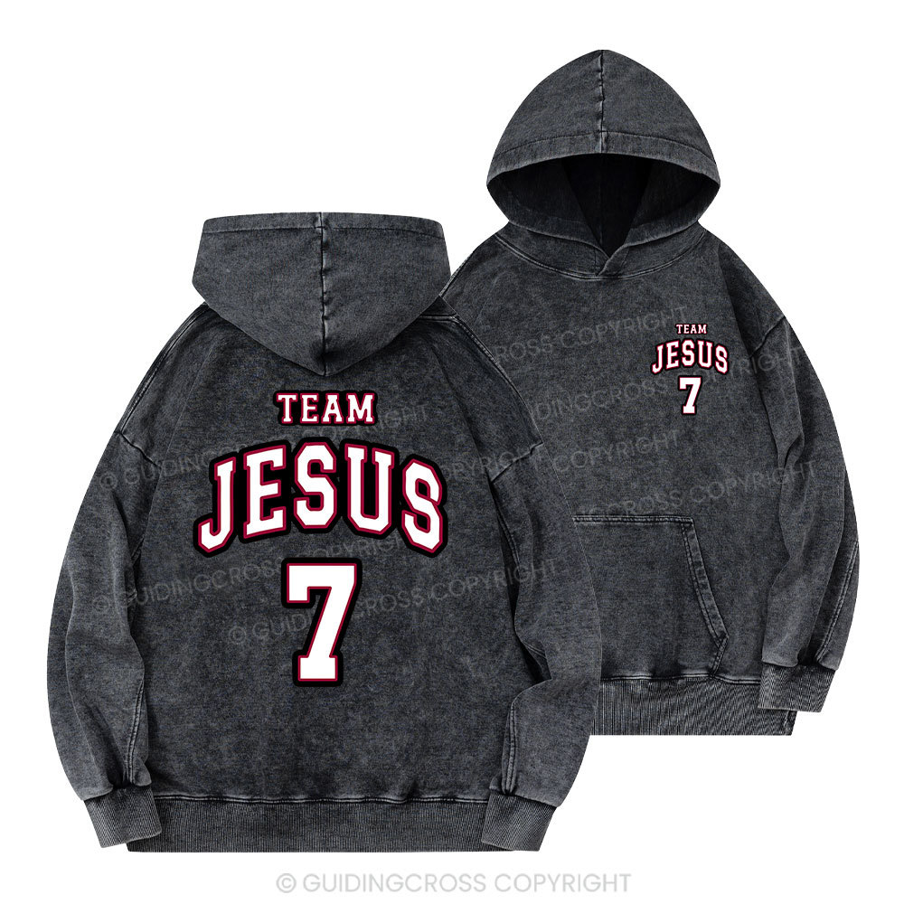 Jesus Team Christian Washed Hoodie