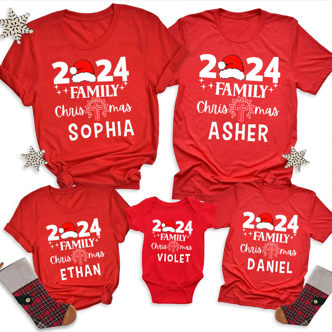 Personalized Family Christmas Matching Christmas Christian T-Shirts
