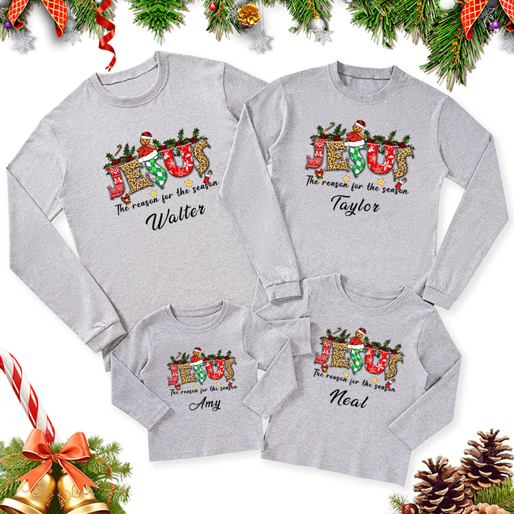 Sample Christmas Family Matching Long Sleeve T-Shirt Sale - GuidingCross