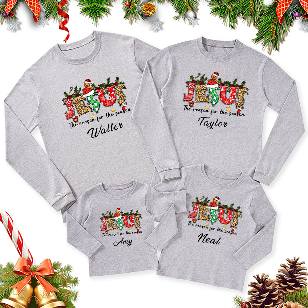 Sample Christmas Family Matching Long Sleeve T-Shirt Sale - GuidingCross