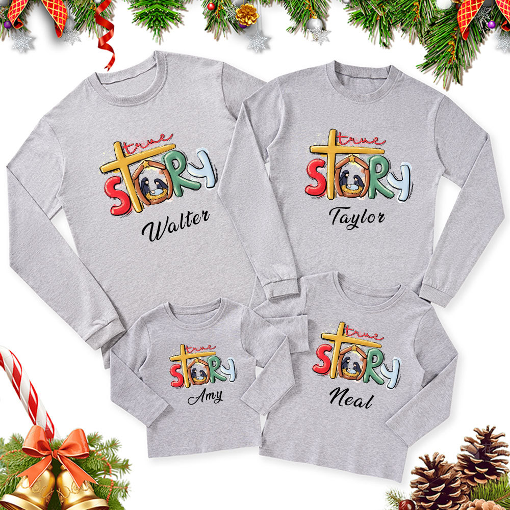 Sample Christmas Family Matching Long Sleeve T-Shirt Sale - GuidingCross