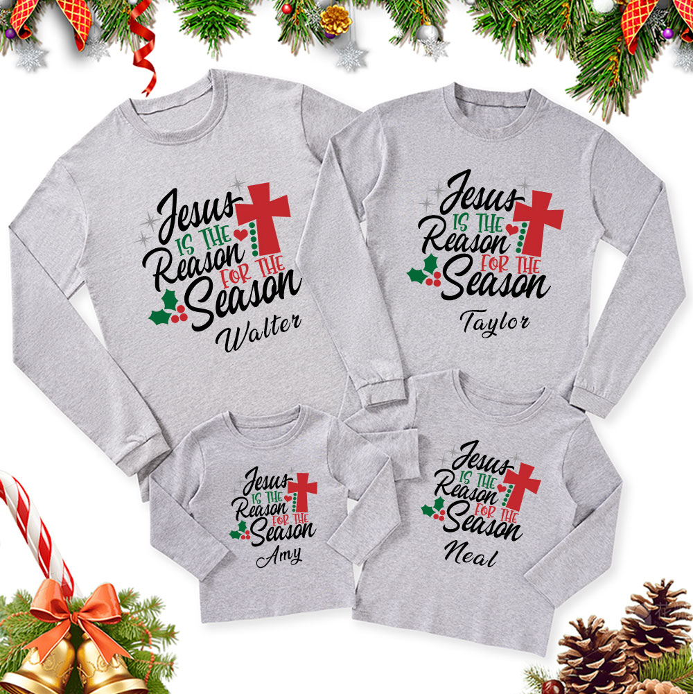 Sample Christmas Family Matching Long Sleeve T-Shirt Sale - GuidingCross