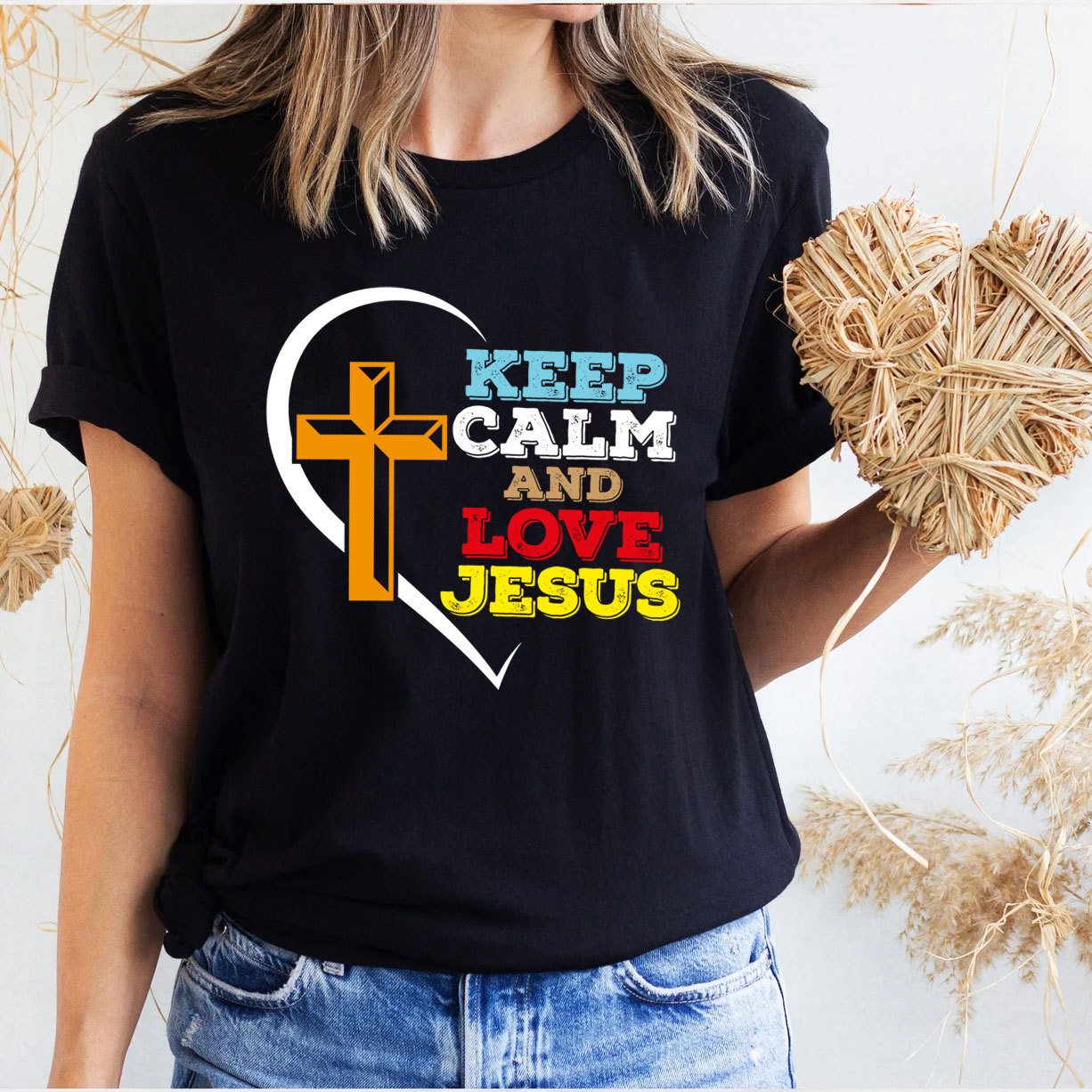 Keep Calm And Love Jesus Christian T-Shirt