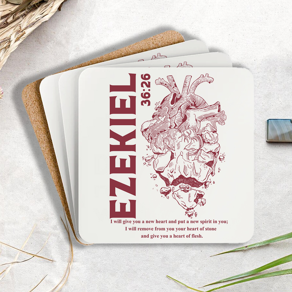 EZEKIEL Christian Wooden Printed Coasters 