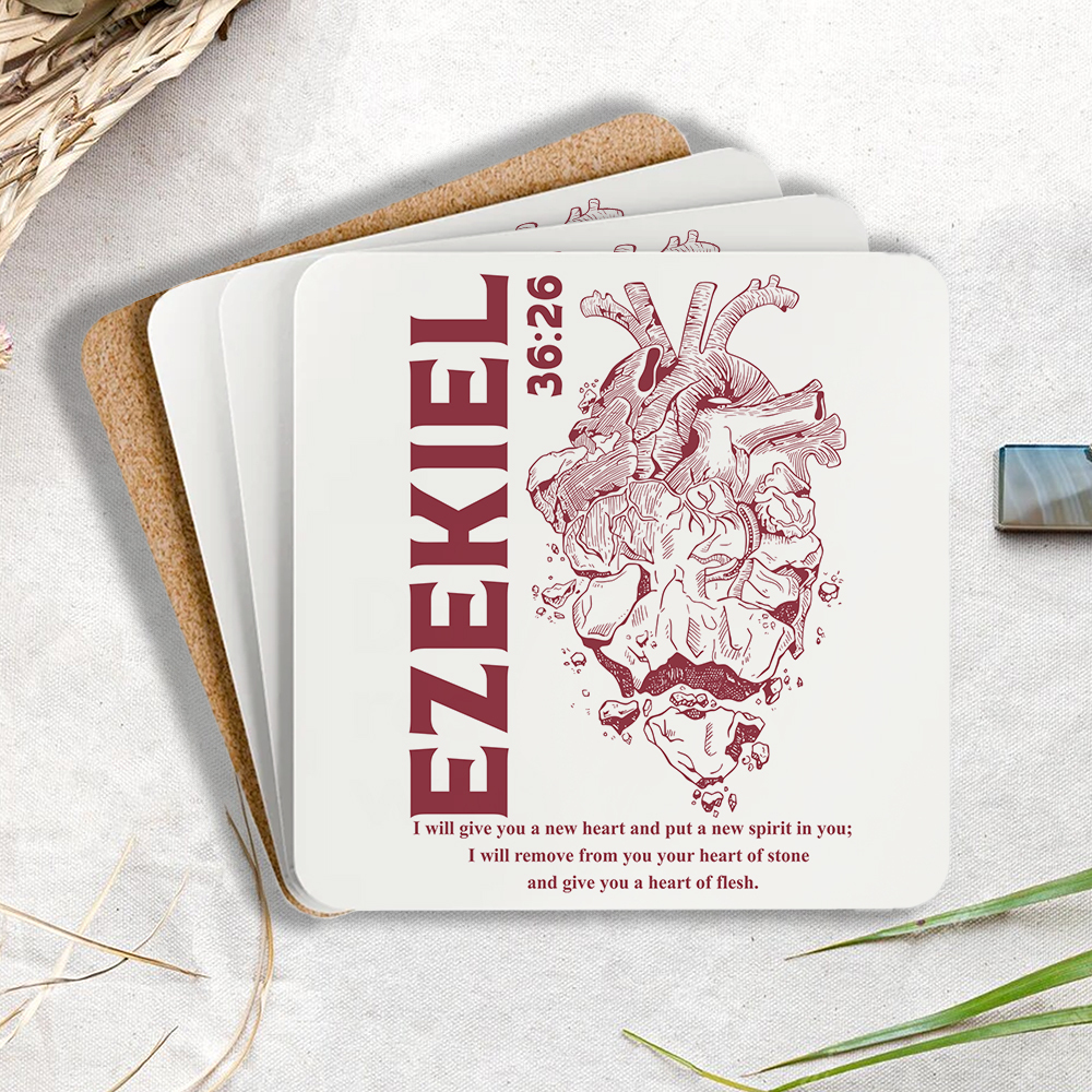 EZEKIEL Christian Wooden Printed Coasters 