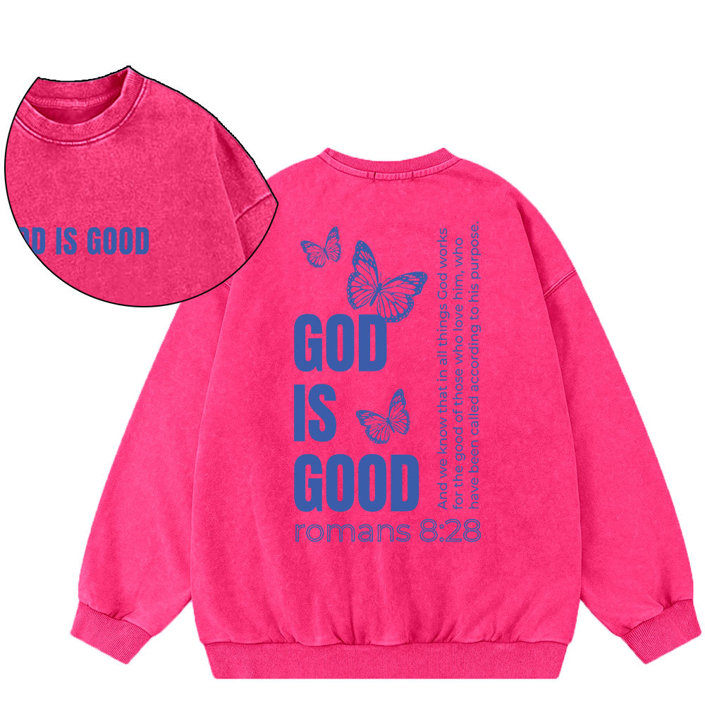 God Is Good Christian Washed Sweatshirt