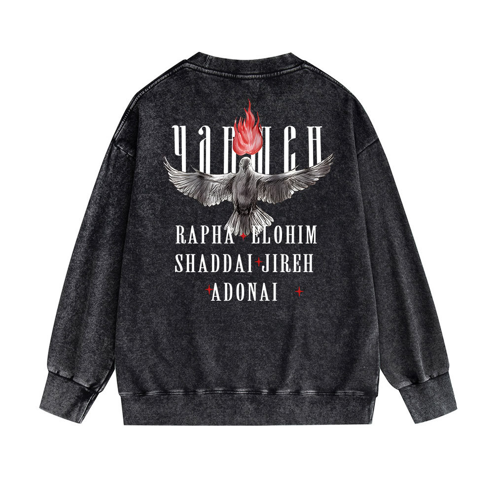Yahweh Christian Washed Sweatshirt