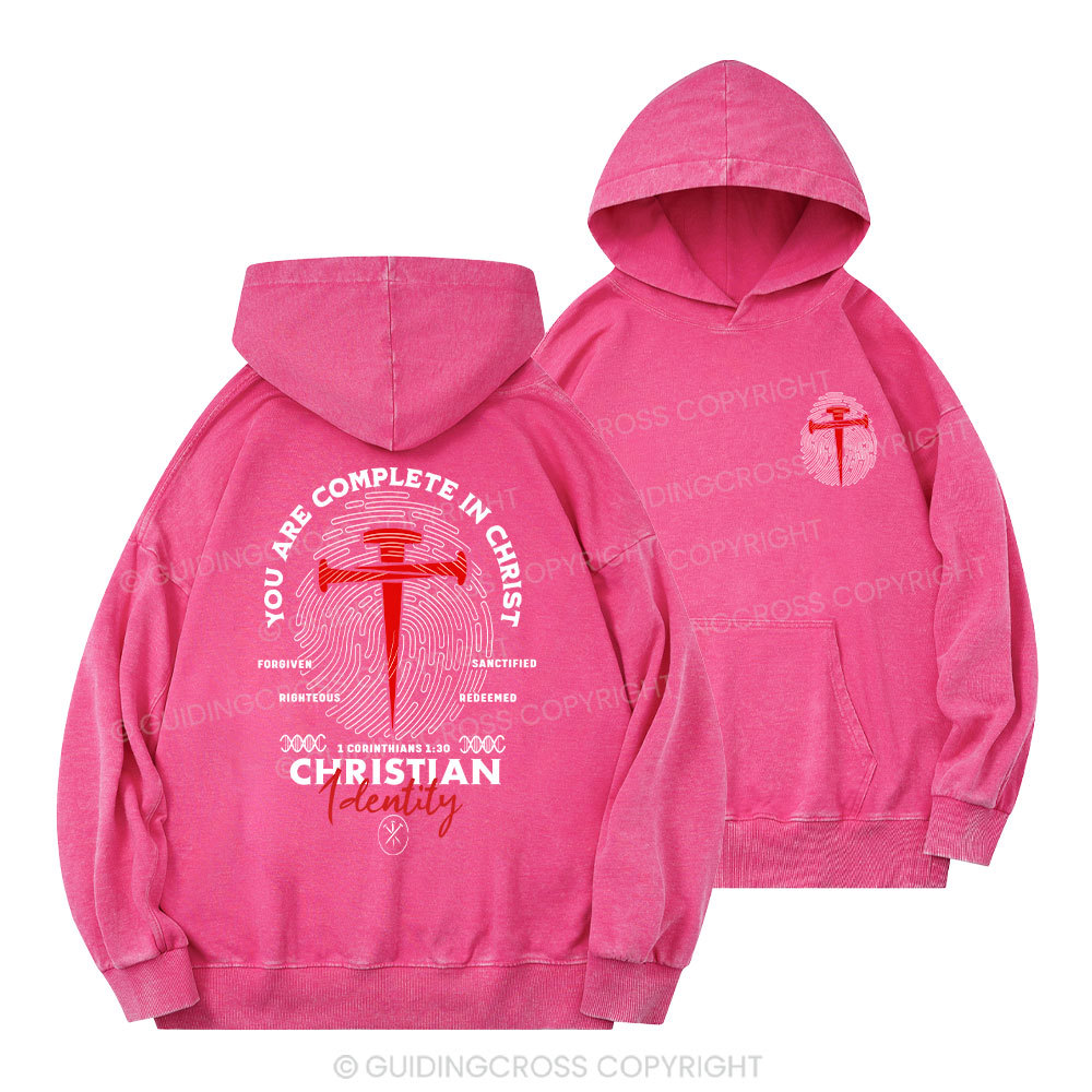 You Are Complete In Christ Christian Washed Hoodie
