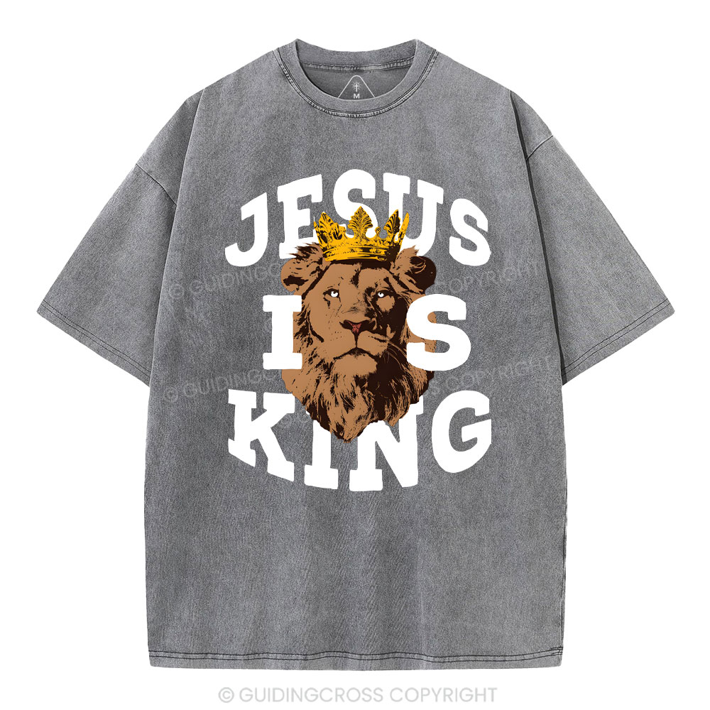 Jesus Is King Christian Washed T-Shirt