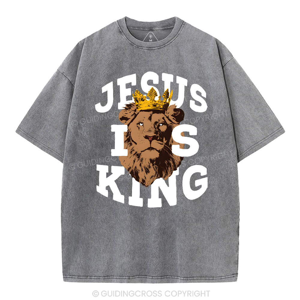 Jesus Is King Christian Washed T-Shirt