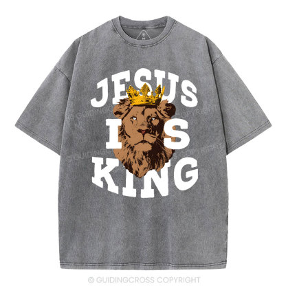 Jesus Is King Christian Washed T-Shirt