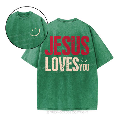 Jesus Loves You Christian Washed T-Shirt