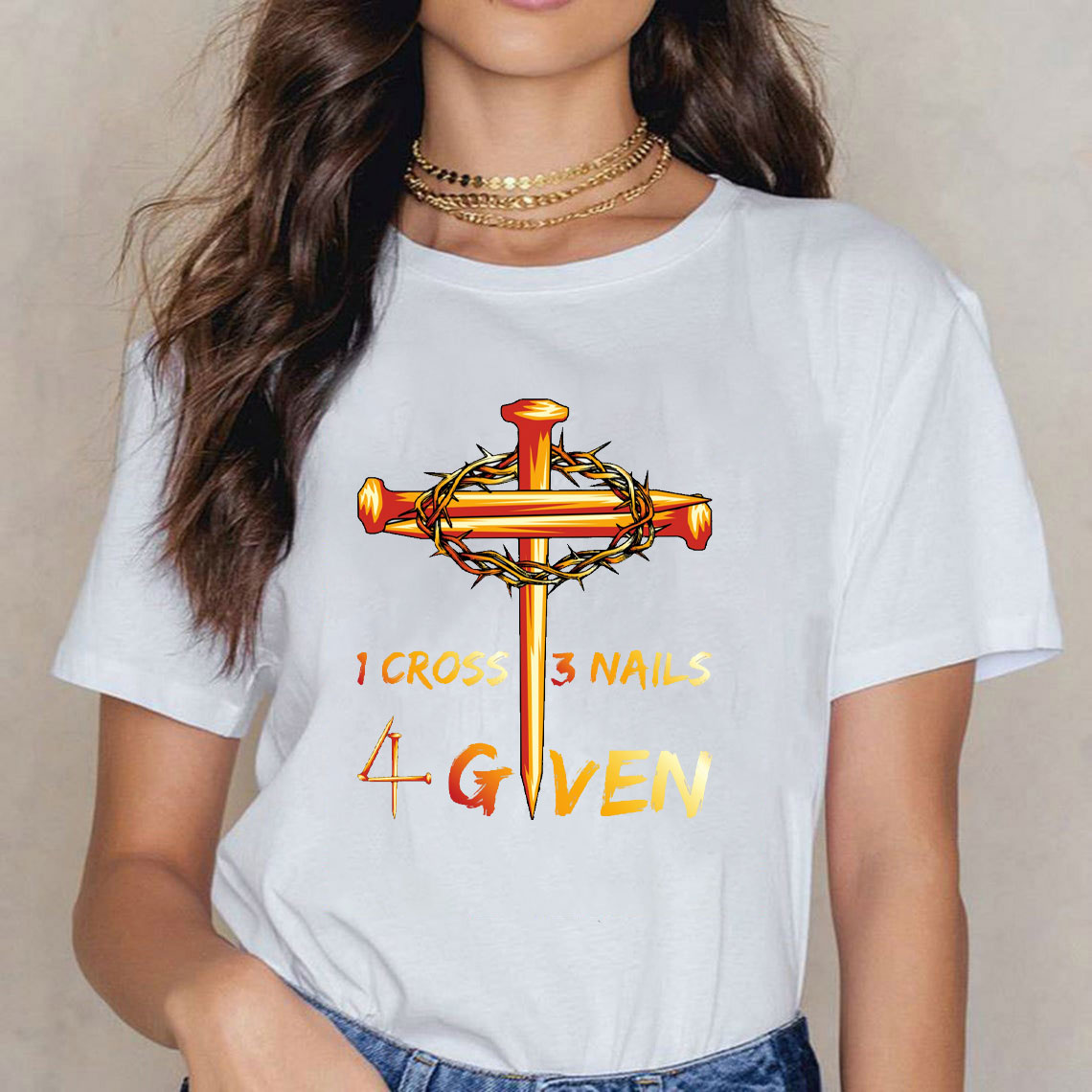 1 Cross And 3 Nails Equals Forgiven Christian T-Shirt