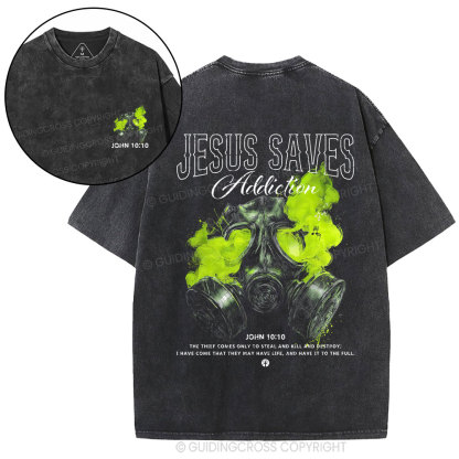 Jesus Saves Christian Washed T-Shirt