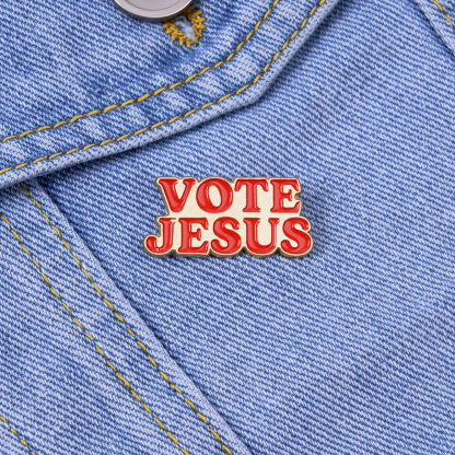 Vote Jesus Christian Pin
