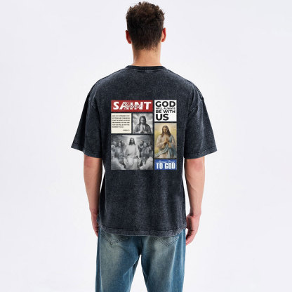 God Will Always Be With Us Christian Washed T-Shirt