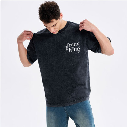 Jesus Is King Christian Washed T-Shirt