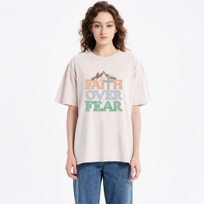 Faith Over Fear Christian Washed T-Shirt